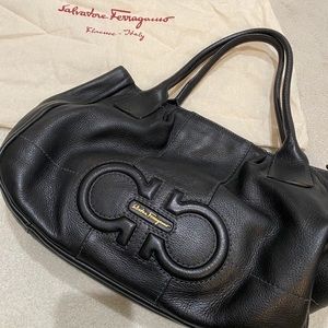 Authentic Ferragamo Black Leather Bag